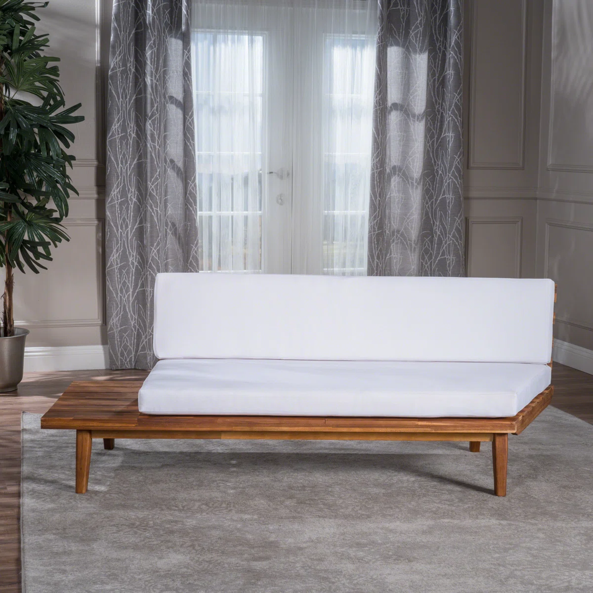 upholstered L-shaped sofa set with coffee table in natural and brown finish upholstered L-shaped sofa set with coffee table in natural and brown finish