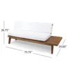 upholstered L-shaped sofa set with coffee table in natural and brown finish
