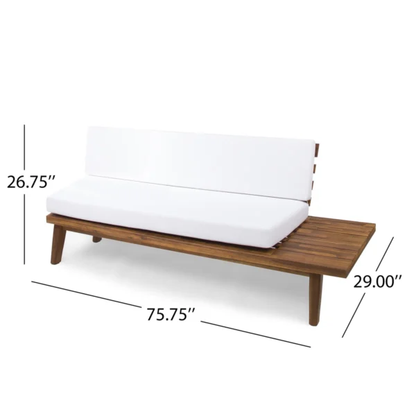 upholstered L-shaped sofa set with coffee table in natural and brown finish
