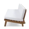 upholstered L-shaped sofa set with coffee table in natural and brown finish