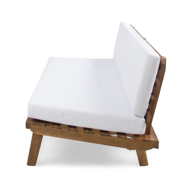 upholstered L-shaped sofa set with coffee table in natural and brown finish
