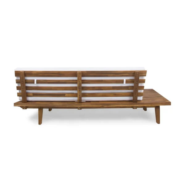 upholstered L-shaped sofa set with coffee table in natural and brown finish
