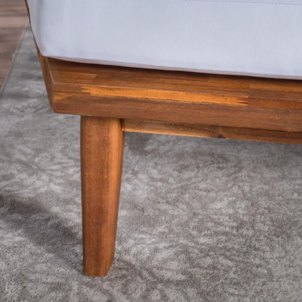 upholstered L-shaped sofa set with coffee table in natural and brown finish