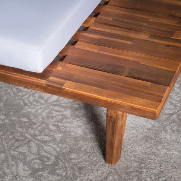 upholstered L-shaped sofa set with coffee table in natural and brown finish