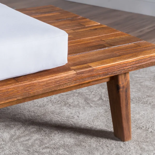 upholstered L-shaped sofa set with coffee table in natural and brown finish