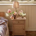 Bedside Table with Drawer & Cupboard – Rustic Pine Nightstand