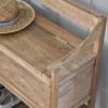 storage bench with seat and hidden storage in natural brown finish
