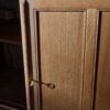 Wooden sideboard with 2 doors and lock, pine wood cabinet in natural brown finish