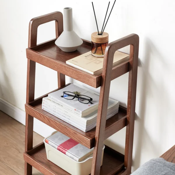 3-Tier Wooden Storage Rack in Dark Brown Finish with Open Design