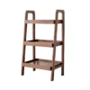 3-Tier Wooden Storage Rack in Dark Brown Finish with Open Design