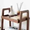 3-Tier Wooden Storage Rack in Dark Brown Finish with Open Design