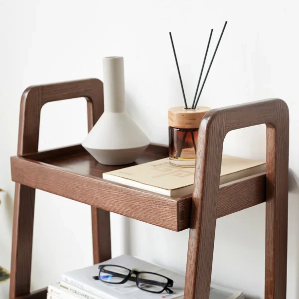 3-Tier Wooden Storage Rack in Dark Brown Finish with Open Design