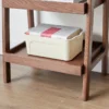 3-Tier Wooden Storage Rack in Dark Brown Finish with Open Design