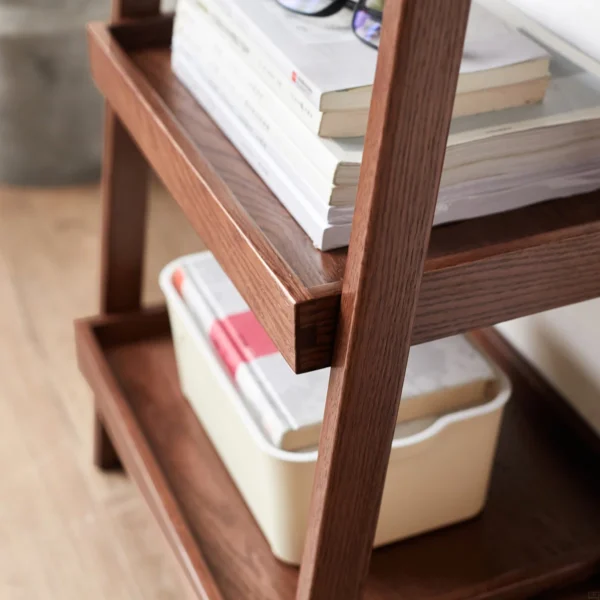 3-Tier Wooden Storage Rack in Dark Brown Finish with Open Design