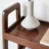 3-Tier Wooden Storage Rack in Dark Brown Finish with Open Design