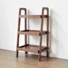 3-Tier Wooden Storage Rack in Dark Brown Finish with Open Design