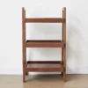 3-Tier Wooden Storage Rack in Dark Brown Finish with Open Design