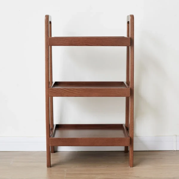 3-Tier Wooden Storage Rack in Dark Brown Finish with Open Design
