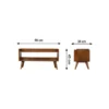 Brown plywood open storage bench with modern angled legs and lower shelf in contemporary entryway Aesthetic craft
