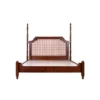 2 Poster Teakwood Bed in Black & Brown Finish – Wooden Bed Frame Without Mattress”