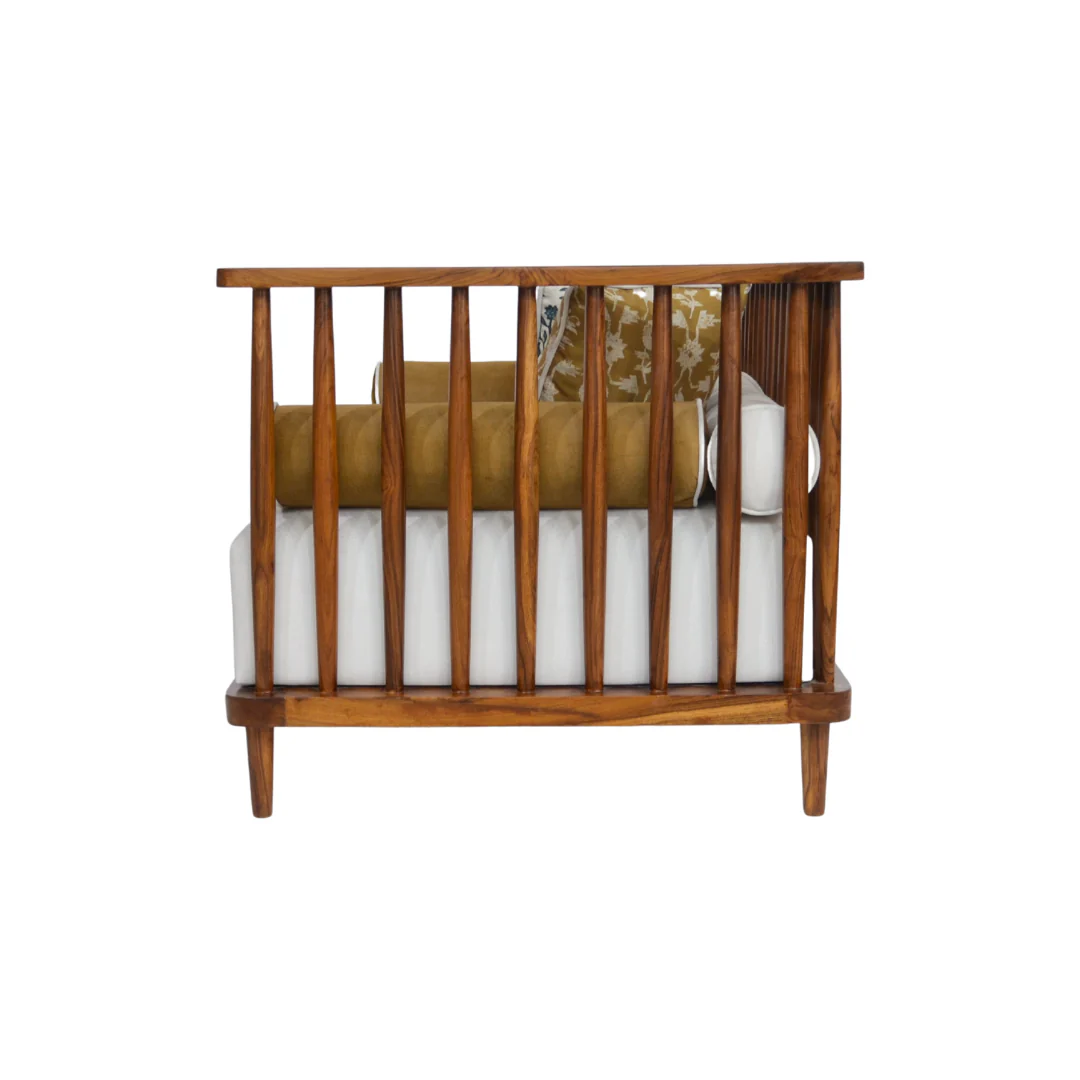 day bed soft cushion and bolster pillows, modern wooden diwan sofa