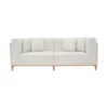 lounge sofa Beige upholstered teak wood in 2-seater, 3-seater, and 4-seater options