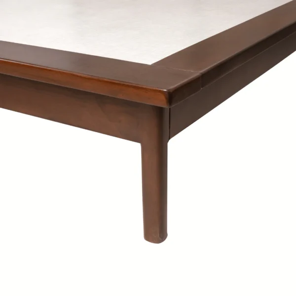 Teak wood rattan bed with cane headboard – available in King and Queen sizes