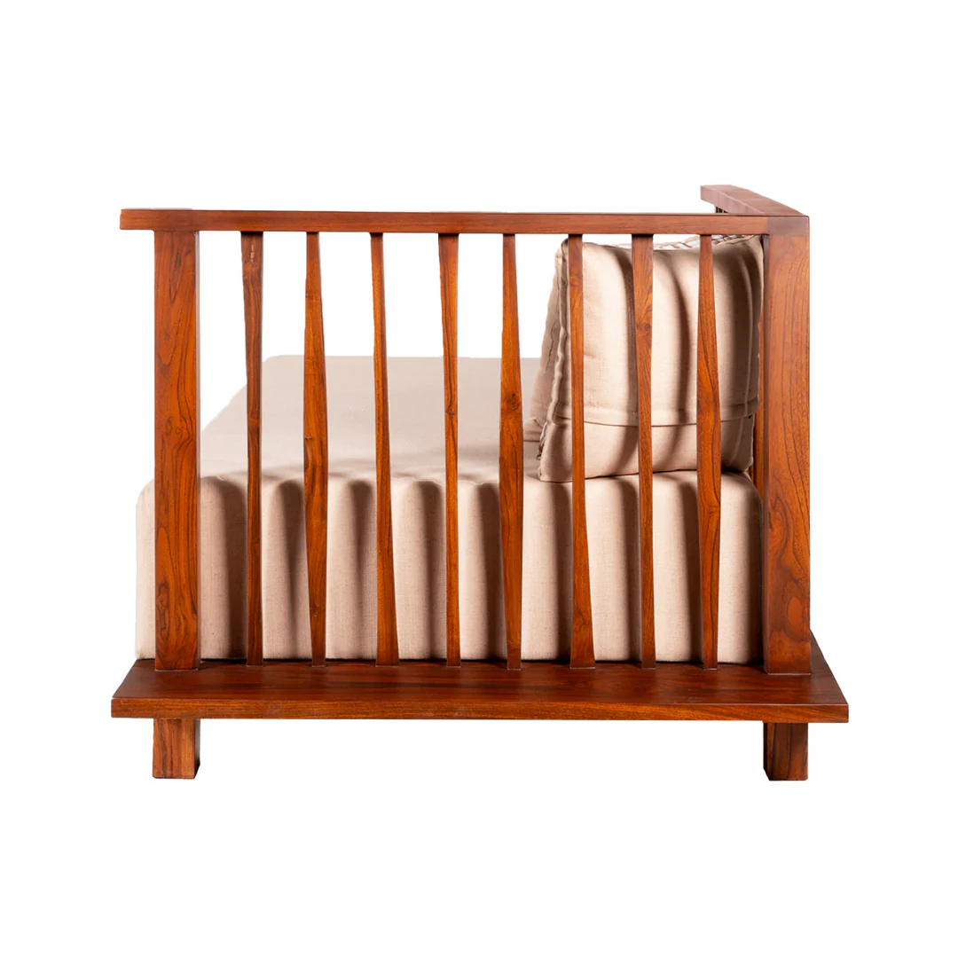 day bed sofa for living room with beige cushion and pillows, modern wooden diwan day bed sofa for living room with beige cushion and pillows, modern wooden diwan