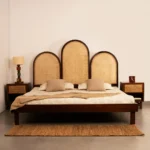 Bed with Rattan Headboard | King & Queen Size