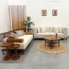 day bed soft cushion and bolster pillows, modern wooden diwan sofa