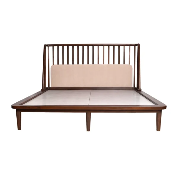 Bed with Headboard – Wooden Bed Frame Without Mattress