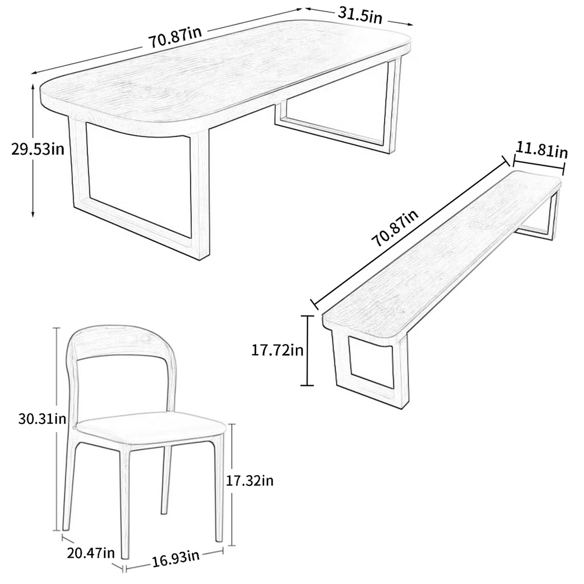 dining set with double pedestal table, chairs, and bench | Solid teak wood dining furniture dining set with double pedestal table, chairs, and bench | Solid teak wood dining furniture