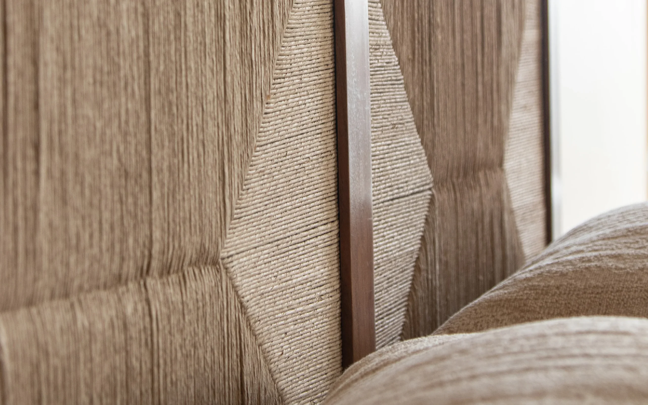 Queen size bed made of solid teak wood in natural finish with upholstered headboard — stylish and durable wooden bed for modern bedrooms. Queen size bed made of solid teak wood in natural finish with upholstered headboard — stylish and durable wooden bed for modern bedrooms.