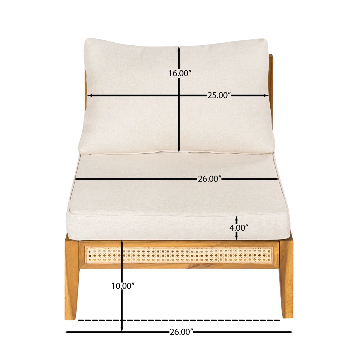 Sectional Sofa with Woven Cane Accents in Teak Wood and Natural Finish Sectional Sofa with Woven Cane Accents in Teak Wood and Natural Finish