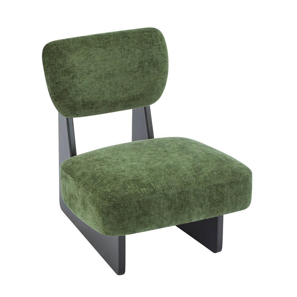 Lounge Chair Set of 2 in Teak Wood and Polyester Upholstery