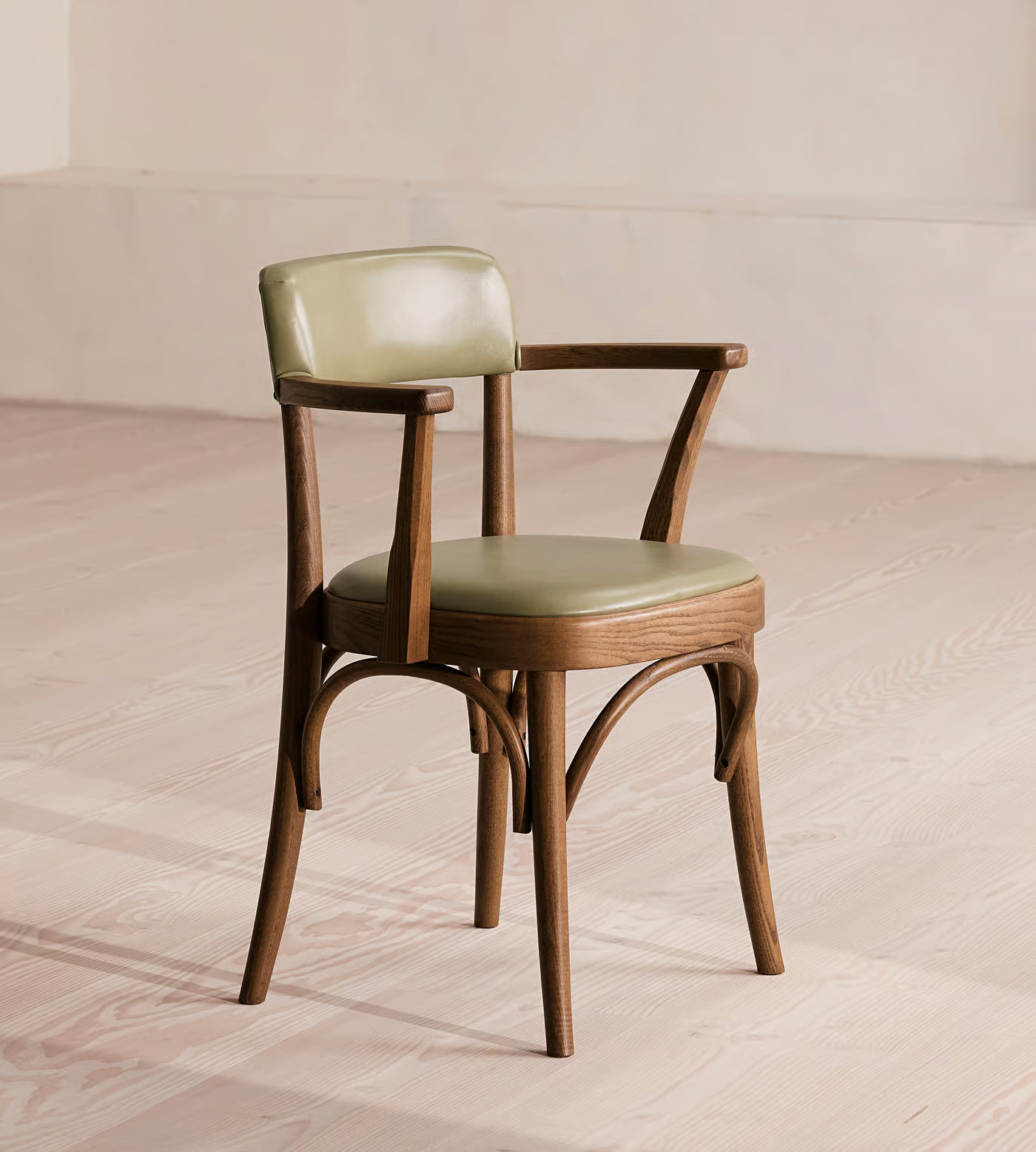 Leather dining chair with teak wood frame for bars and resorts