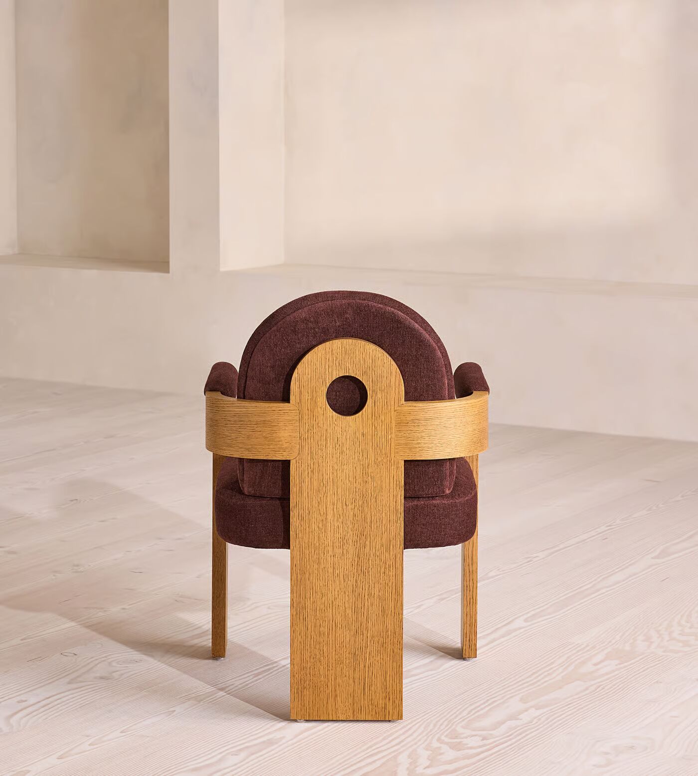 Luxury dining chair with linen chenille upholstery and teak wood frame Luxury dining chair with linen chenille upholstery and teak wood frame