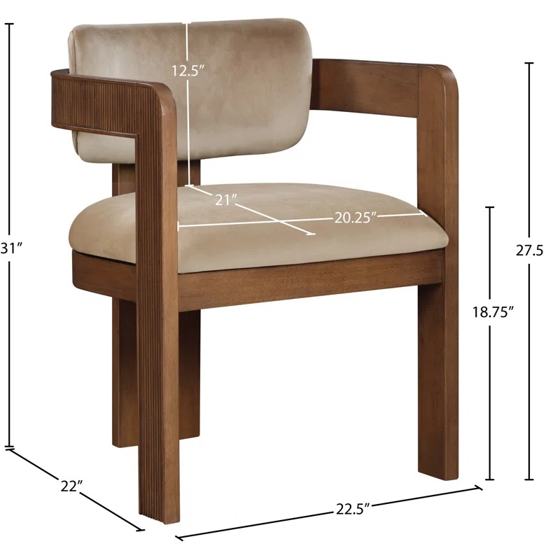 Upholstered dining arm chair set of two with teak wood frame Upholstered dining arm chair set of two with teak wood frame