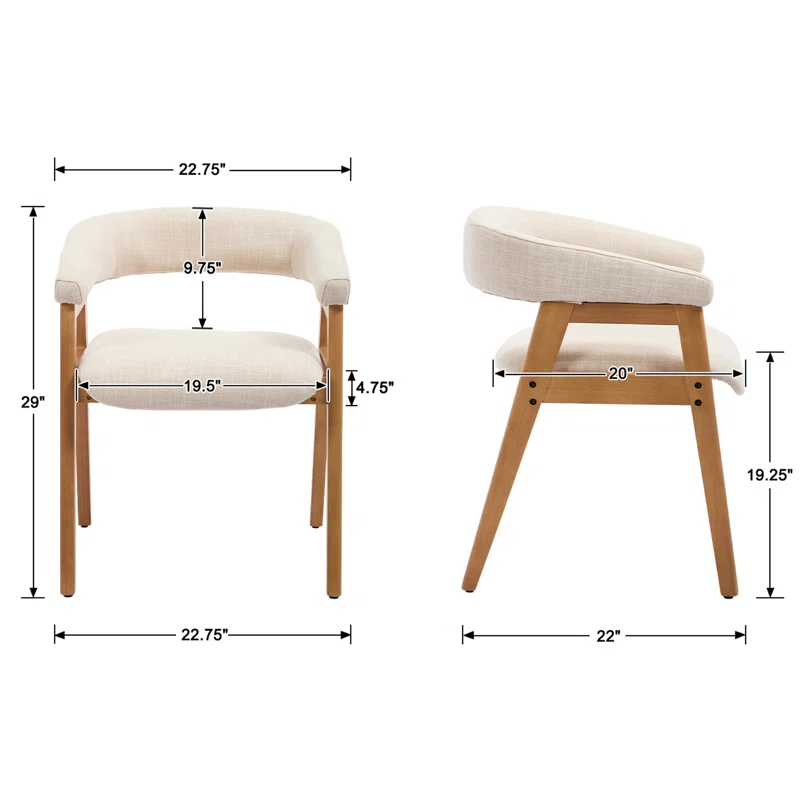 Modern dining chairs with curved backrest and upholstered seat Modern dining chairs with curved backrest and upholstered seat