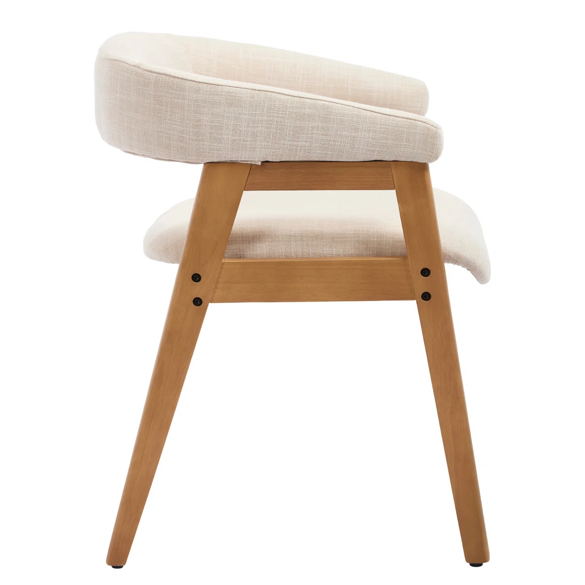 Modern dining chairs with curved backrest and upholstered seat Modern dining chairs with curved backrest and upholstered seat