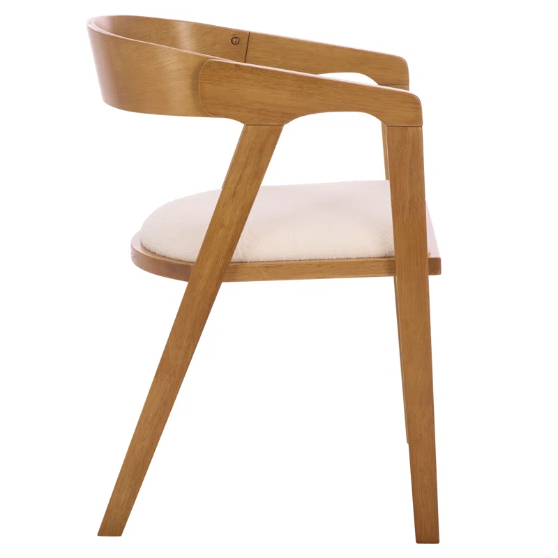 Dining chair with white upholstered seat and solid wood frame Dining chair with white upholstered seat and solid wood frame