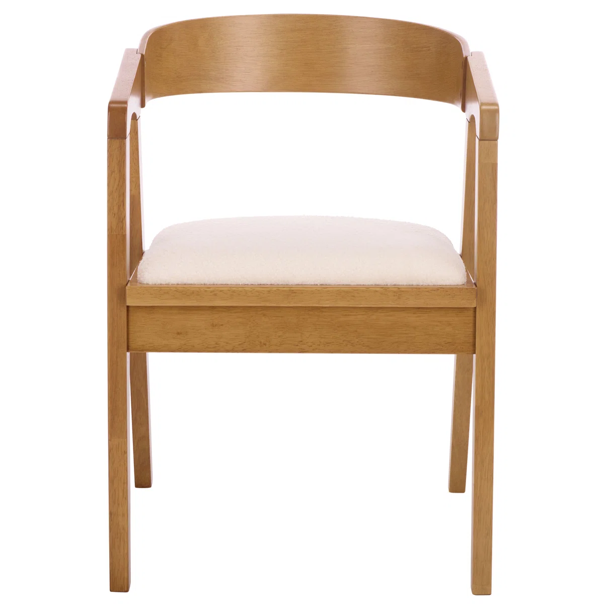 Dining chair with white upholstered seat and solid wood frame Dining chair with white upholstered seat and solid wood frame