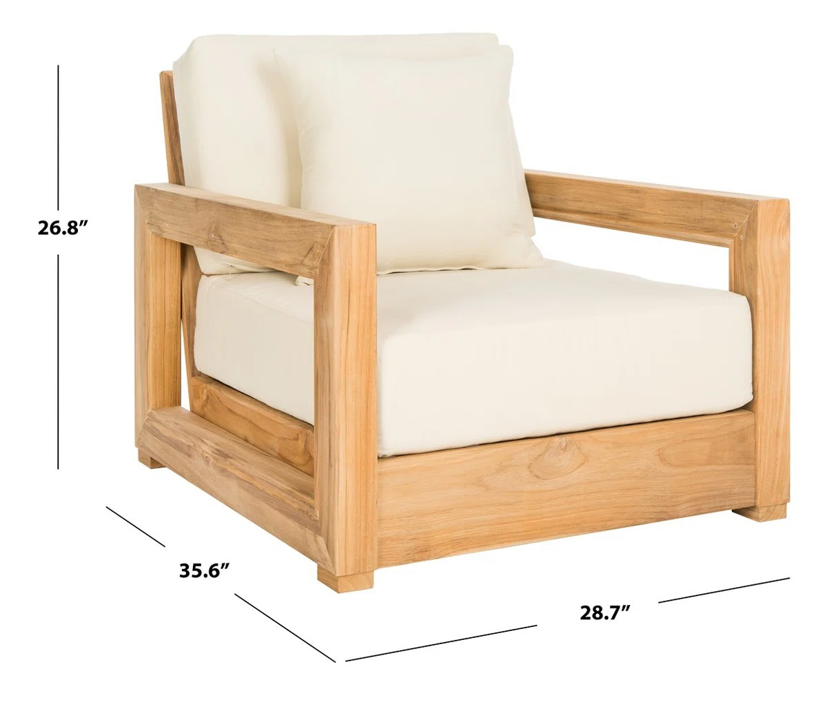 5 piece sofa set with teak wood frame and cotton canvas cushions