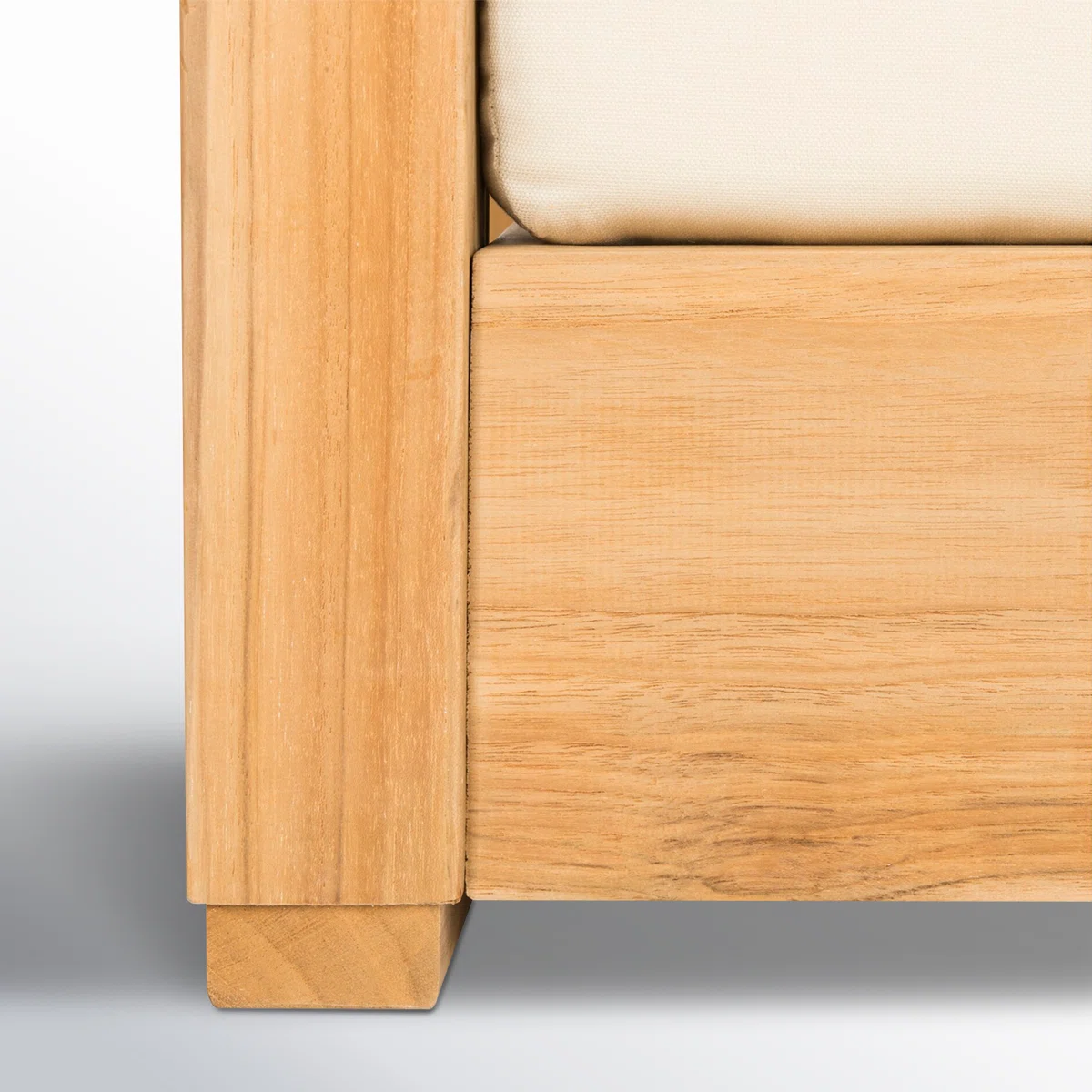 5 piece sofa set with teak wood frame and cotton canvas cushions