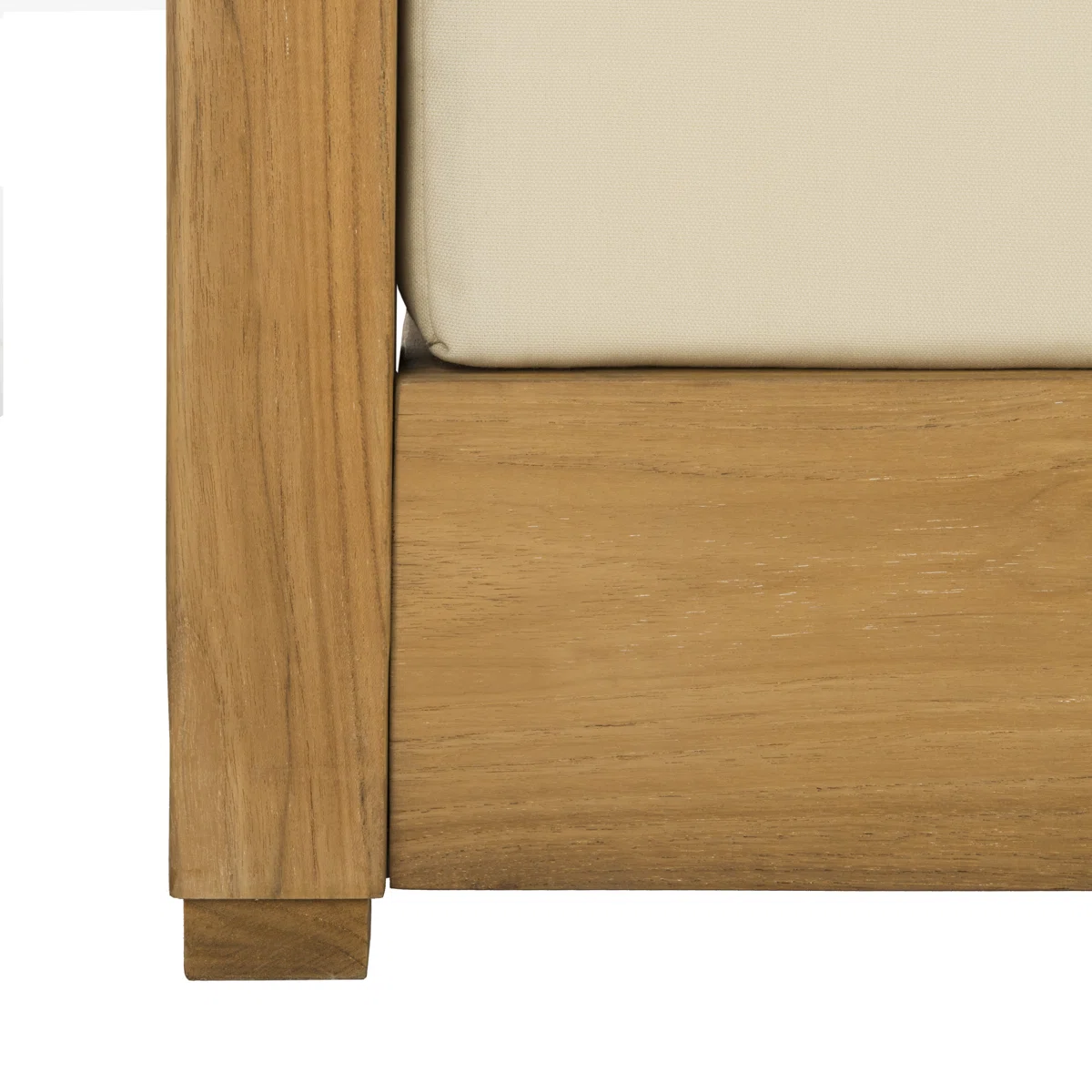 5 piece sofa set with teak wood frame and cotton canvas cushions