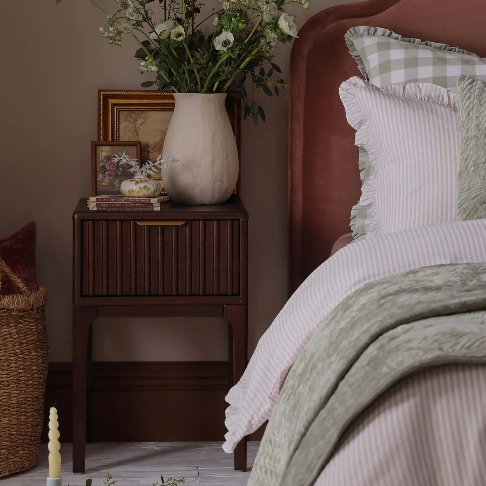 Aarav bed side table in solid teak wood with natural brown finish Aarav bed side table in solid teak wood with natural brown finish