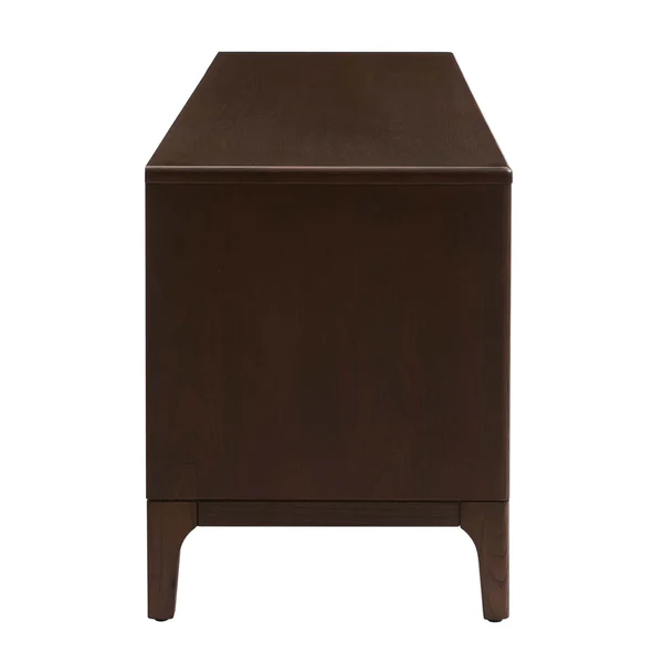 Aarav solid teak TV unit in natural brown finish