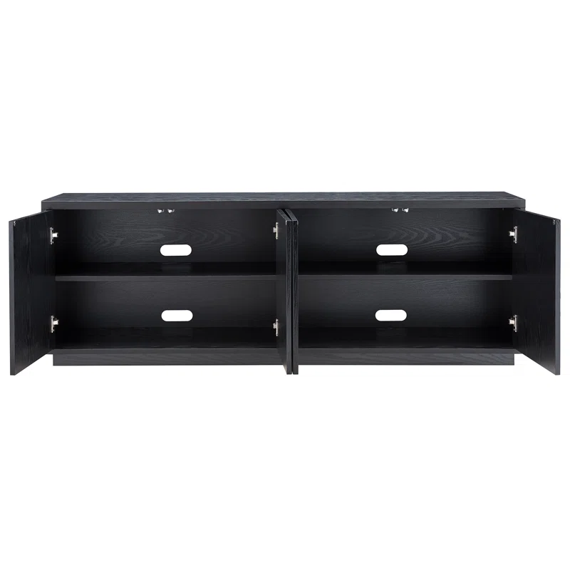 Black teak wood TV stand for TVs up to 75 inch Black teak wood TV stand for TVs up to 75 inch