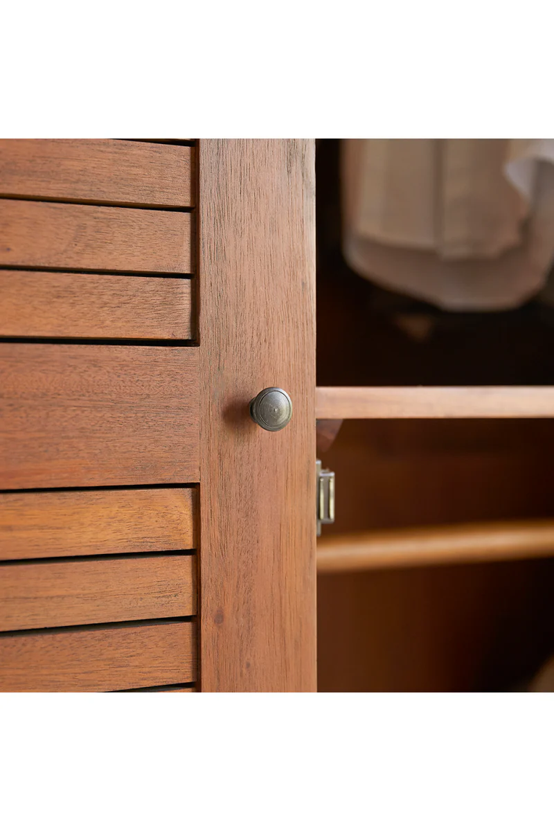 solid teak wardrobe in natural brown finish solid teak wardrobe in natural brown finish