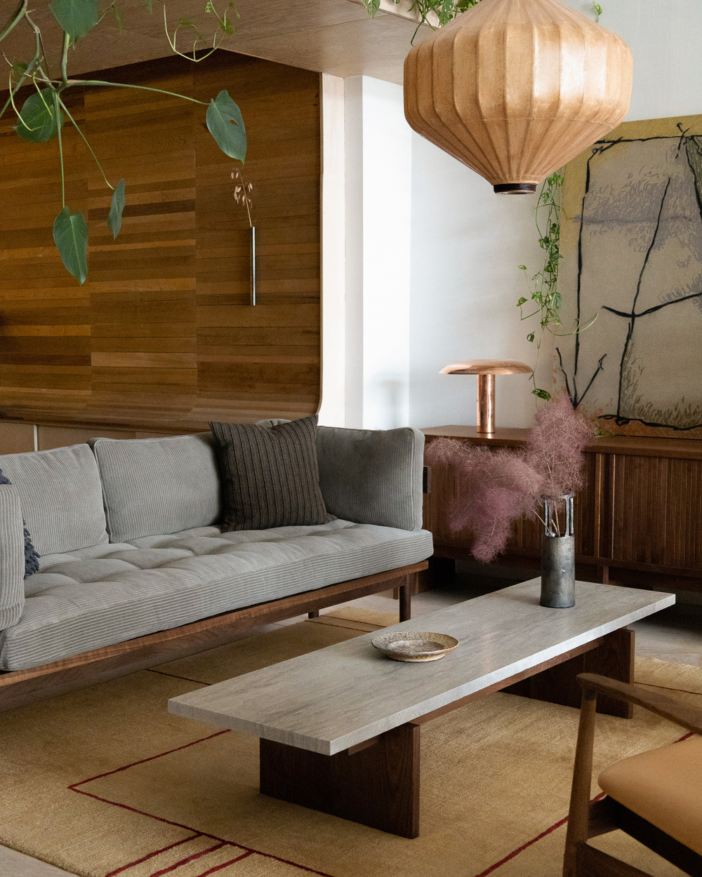 Elara aesthetic arm sofa in teak wood with custom fabric